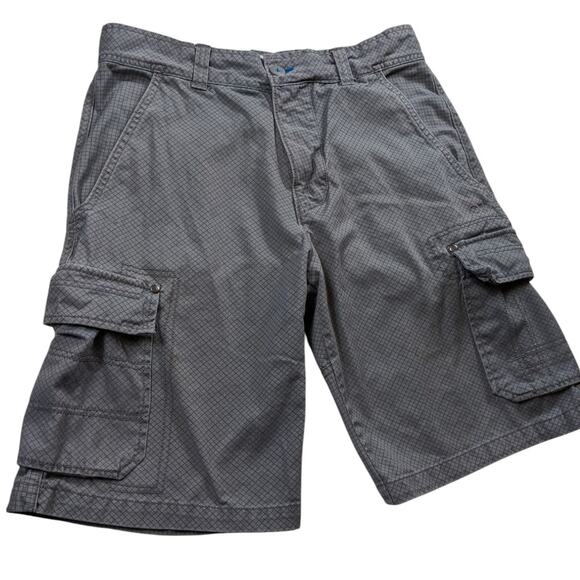Ocean Pacific OP Mens 34 Cargo Shorts Utility Pockets Checkered Grid Pattern - Picture 1 of 15